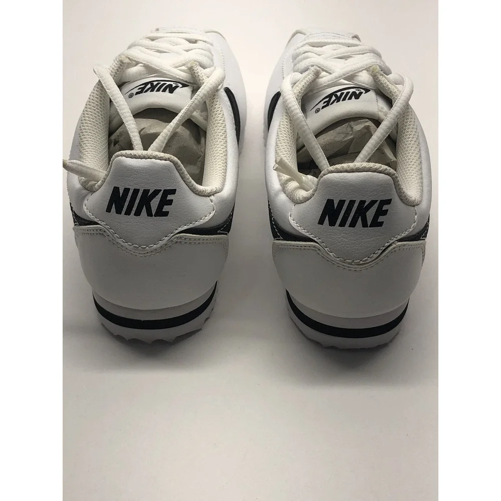 Nike Cortez Basic Sneakers White Black Lace Up Low Youth Size 4.5